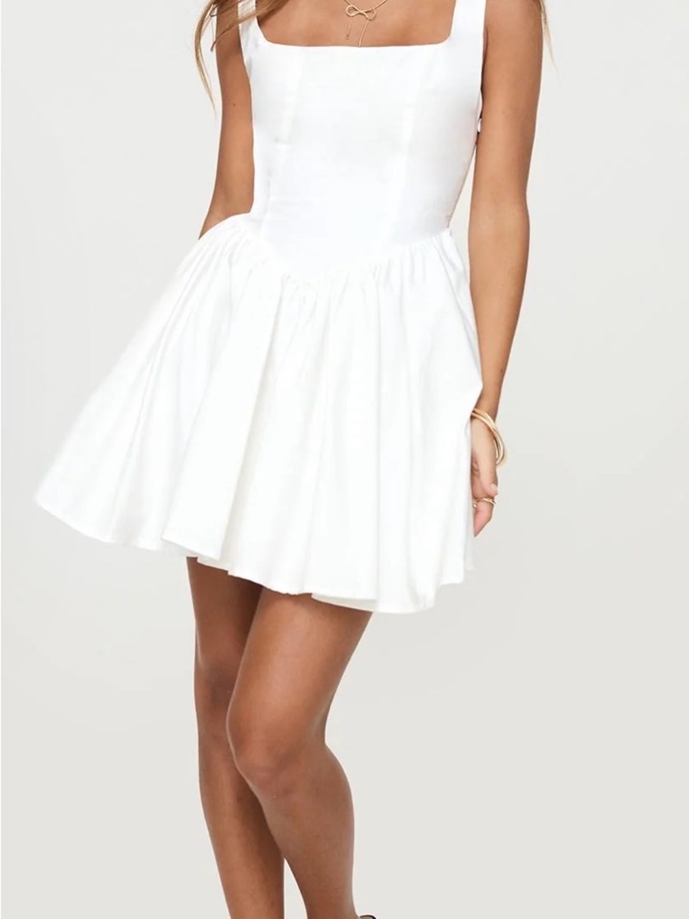 Princess Polly Straplie Mini Dress White - Picture 3 of 5